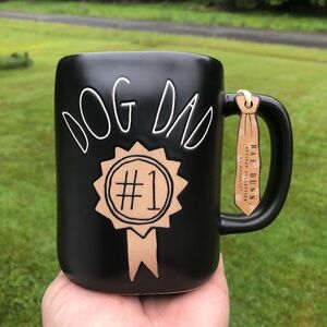 NWT Rae Dunn "#1 Dog Dad" Black Mug Father's Day Gift